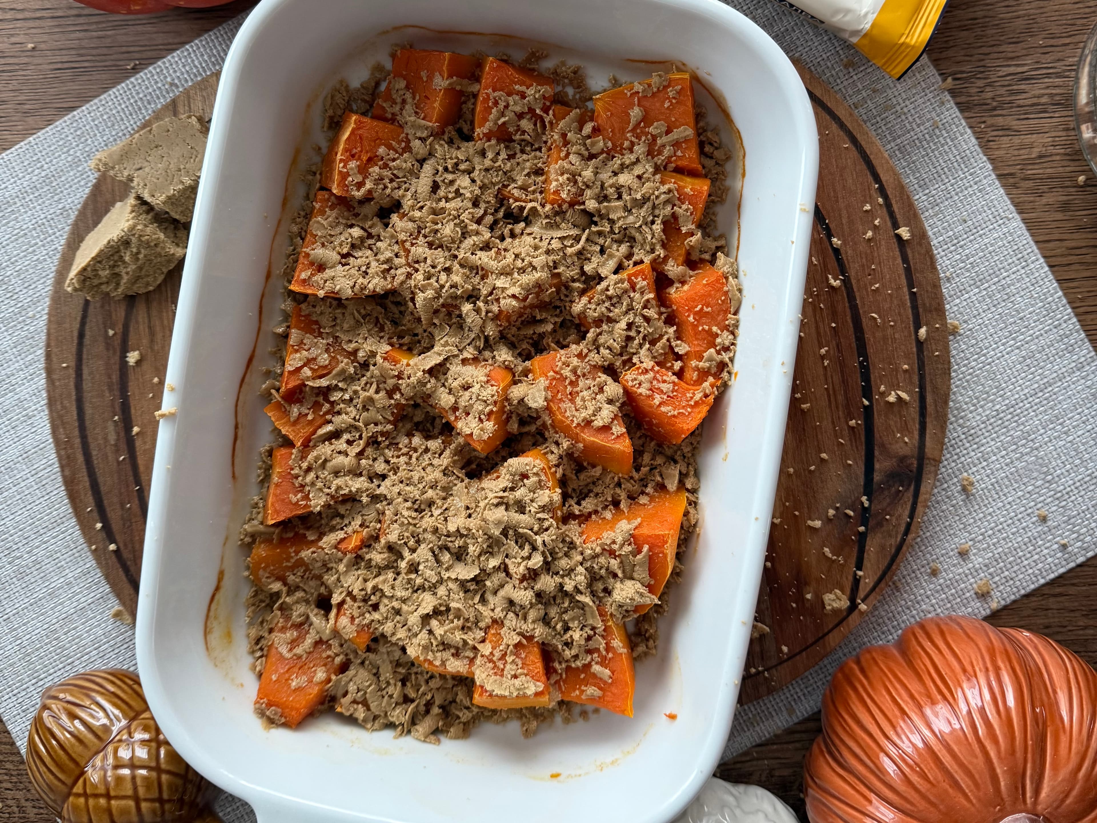 Печена тиква с халва